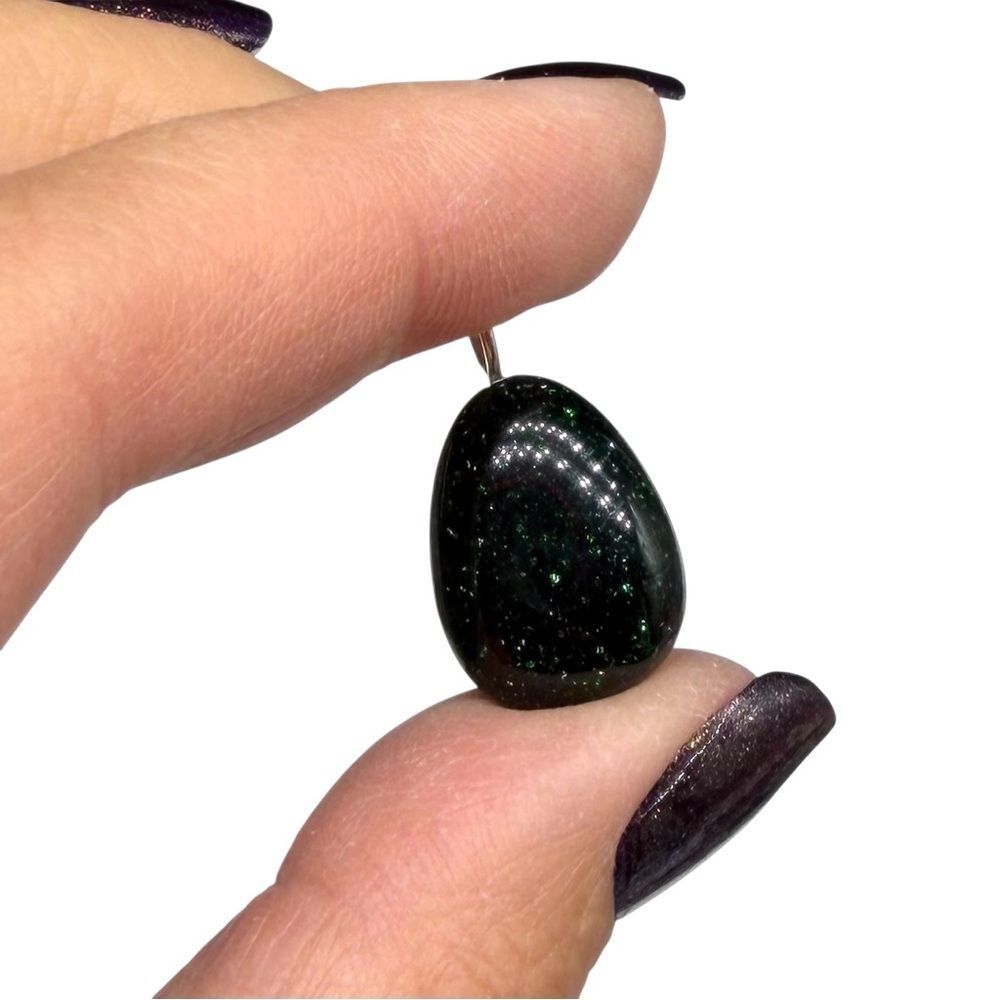 Green Sandstone Necklace Pendant Stone Crystal Mini Charm